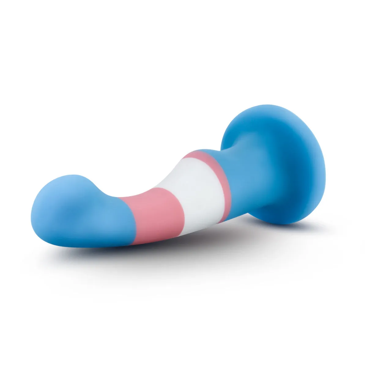 Avant By Blush® | Pride True Blue P2: Artisan 6 Inch Curved P-Spot / G-Spot Dildo with Suction Cup Base - Elegantly Made with Smooth Ultrasilk® Purio™ Silicone