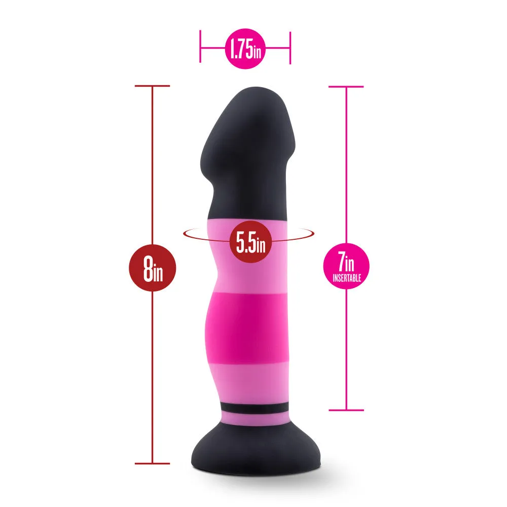 Avant By Blush® | Sexy in Pink D4: Artisan 8 Inch Curved G-Spot Dildo with Suction Cup Base - Elegantly Made with Smooth Ultrasilk® Purio™ Silicone