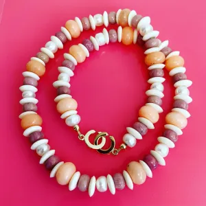 BEADazzled | Coral Mix Beaded Necklace