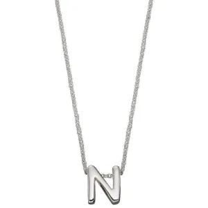 Beginnings N Initial Plain Necklace - Silver