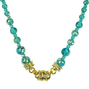 Belle Of The Ball Beaded Magnetic Interchangeable Necklace (Goldtone/Azure AB)