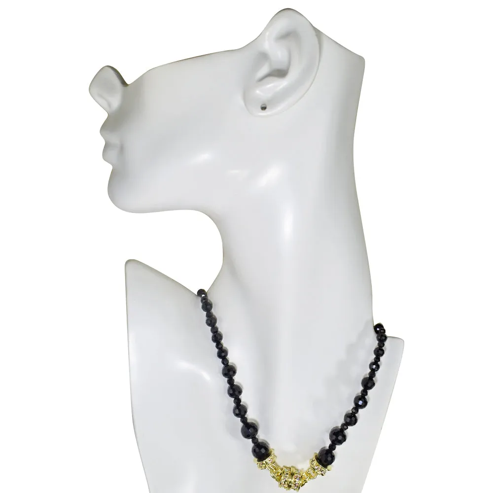 Belle Of The Ball Beaded Magnetic Interchangeable Necklace  (Goldtone/Jet)