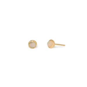 Cabochon Studs | 10k Gold & Opal