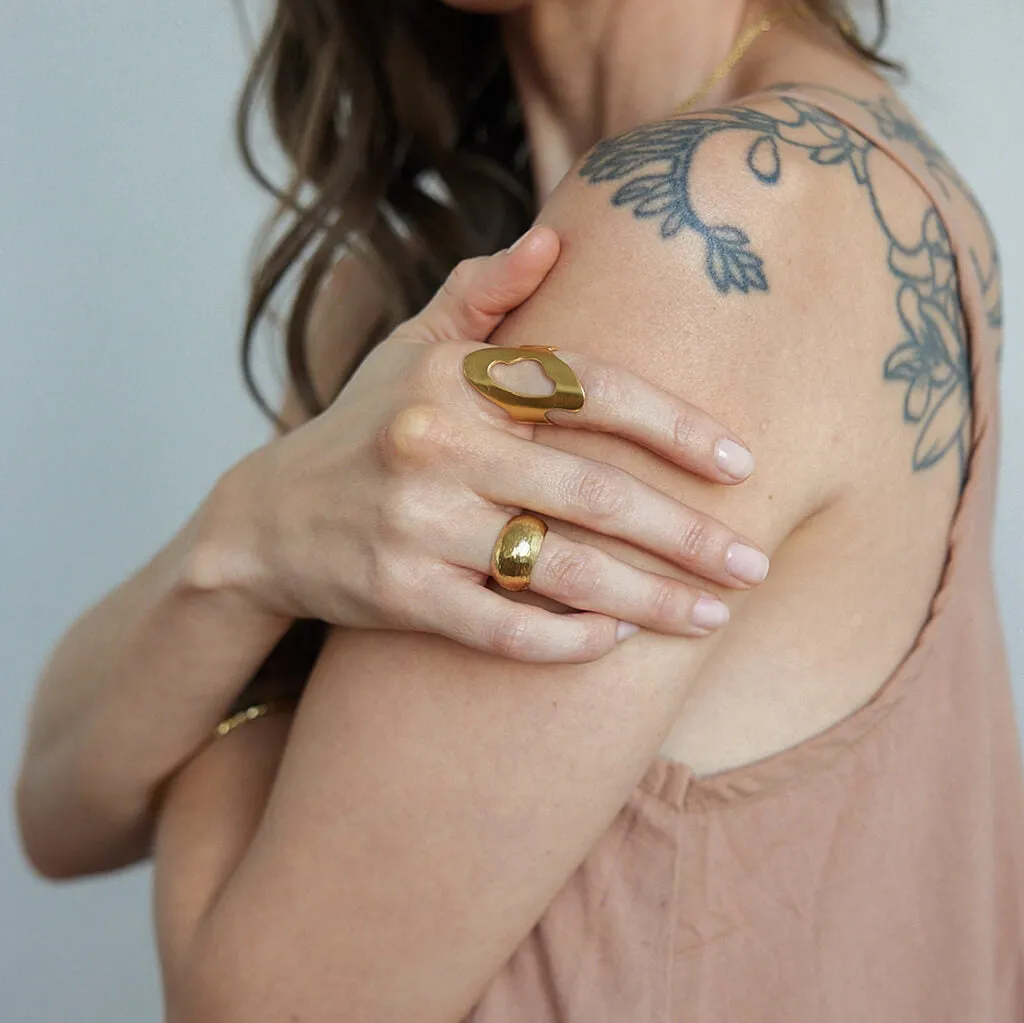 Canyon Adjustable Statement Ring - Brass