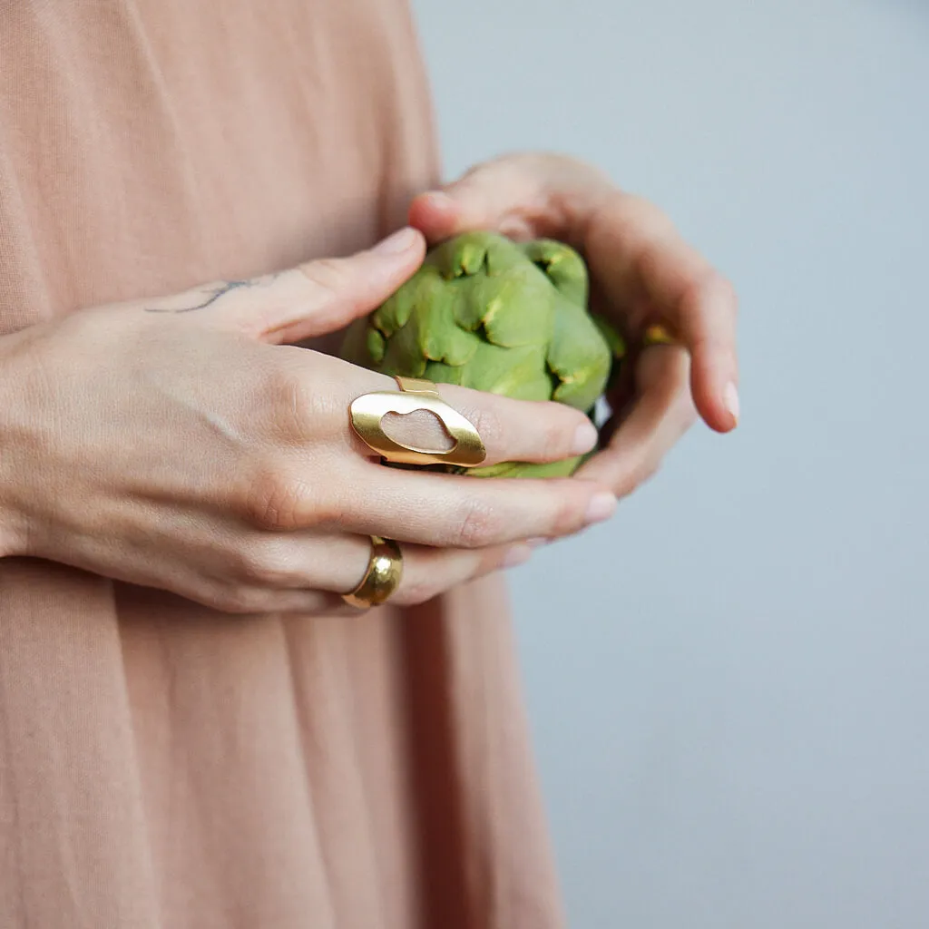 Canyon Adjustable Statement Ring - Brass