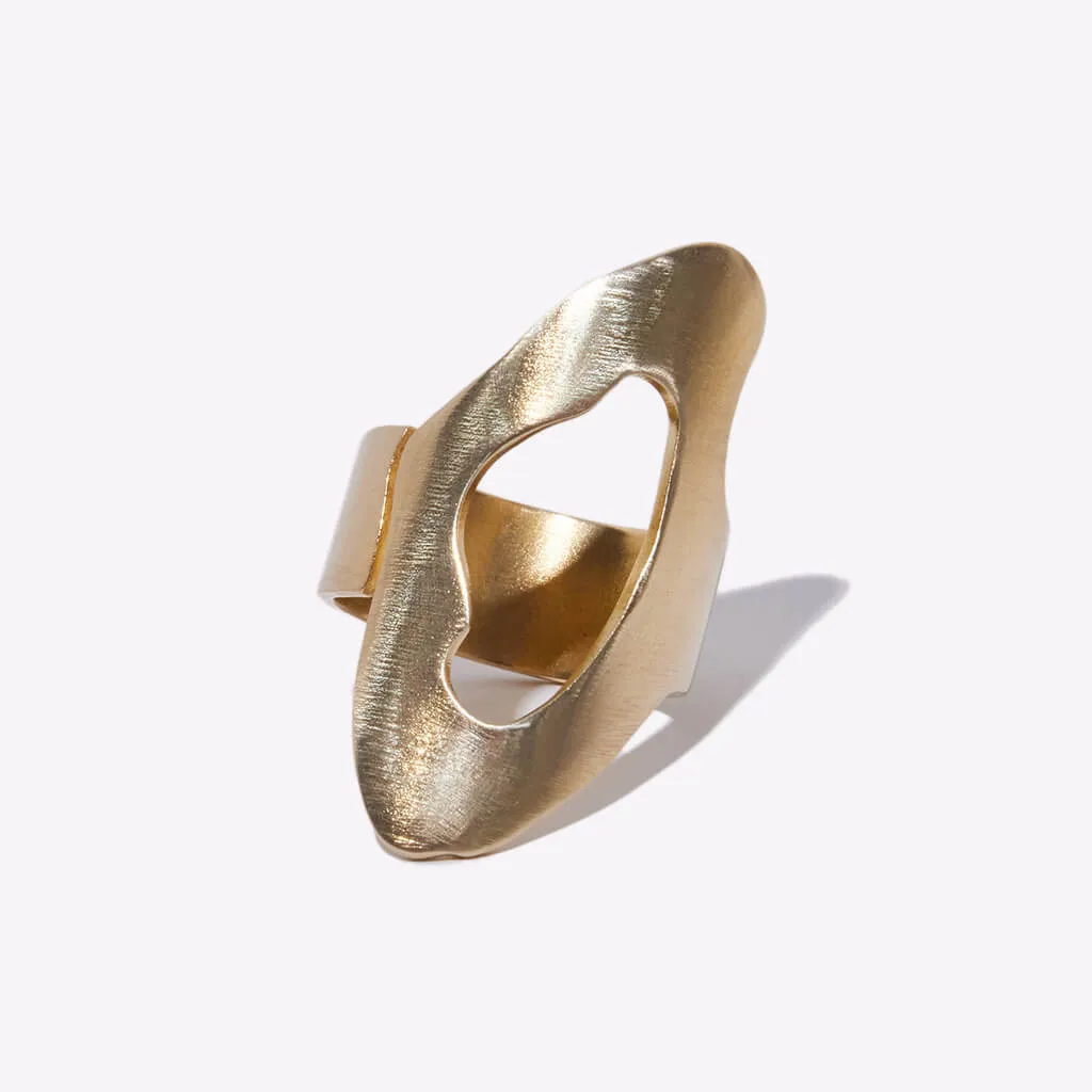 Canyon Adjustable Statement Ring - Brass