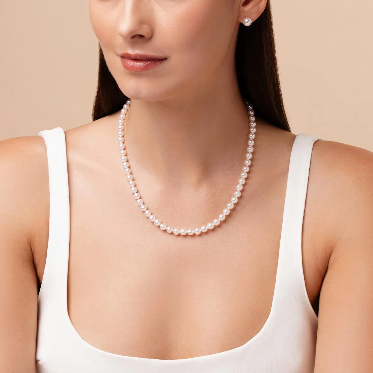 Classic 18K Gold AAA Akoya Pearl Necklace