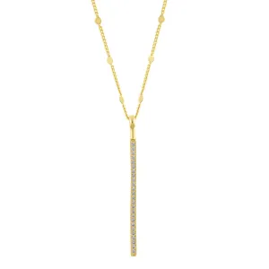 Crystal Bar Drop Necklace gold