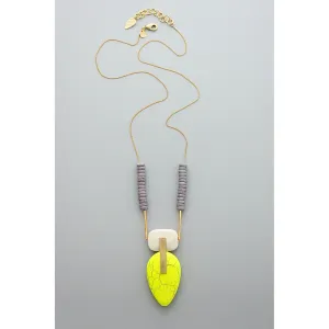 David Aubrey Neon Magnesite Pendant Necklace