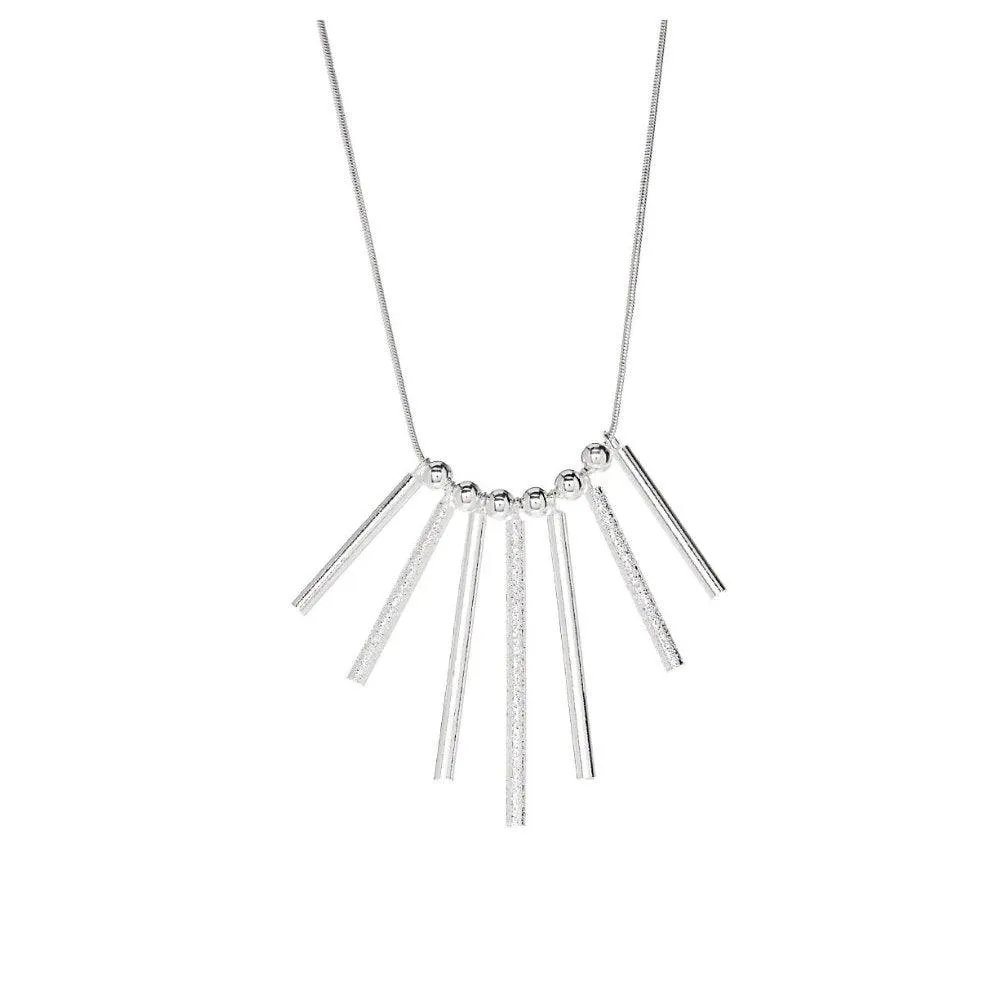 Dazzling Silver Tassel Necklace for Women