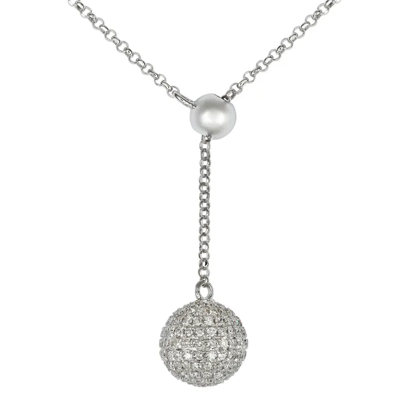 Diamond Lariat Party Ball Necklace