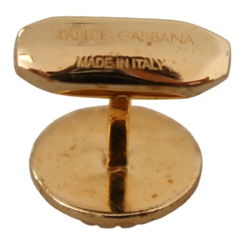 Dolce & Gabbana Elegant Gold Plated Brass Men's Cufflinks