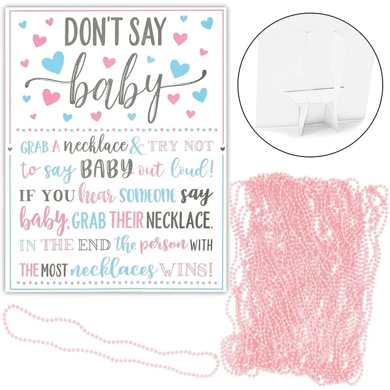 Don’t Say Baby, Baby Girl Shower Games (Pink, 37 Pieces)