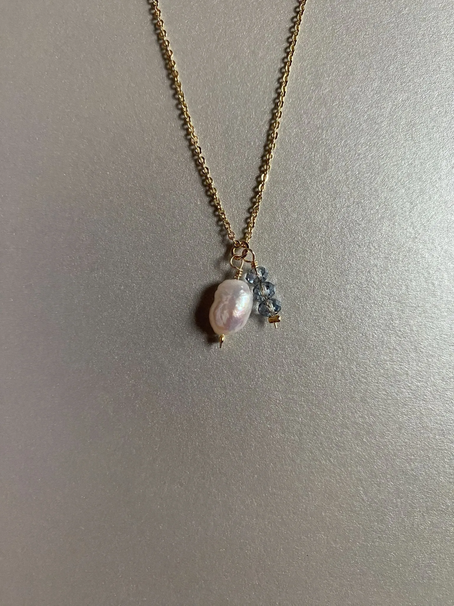 Elegant Dainty Pearl Pendant Chain Necklace