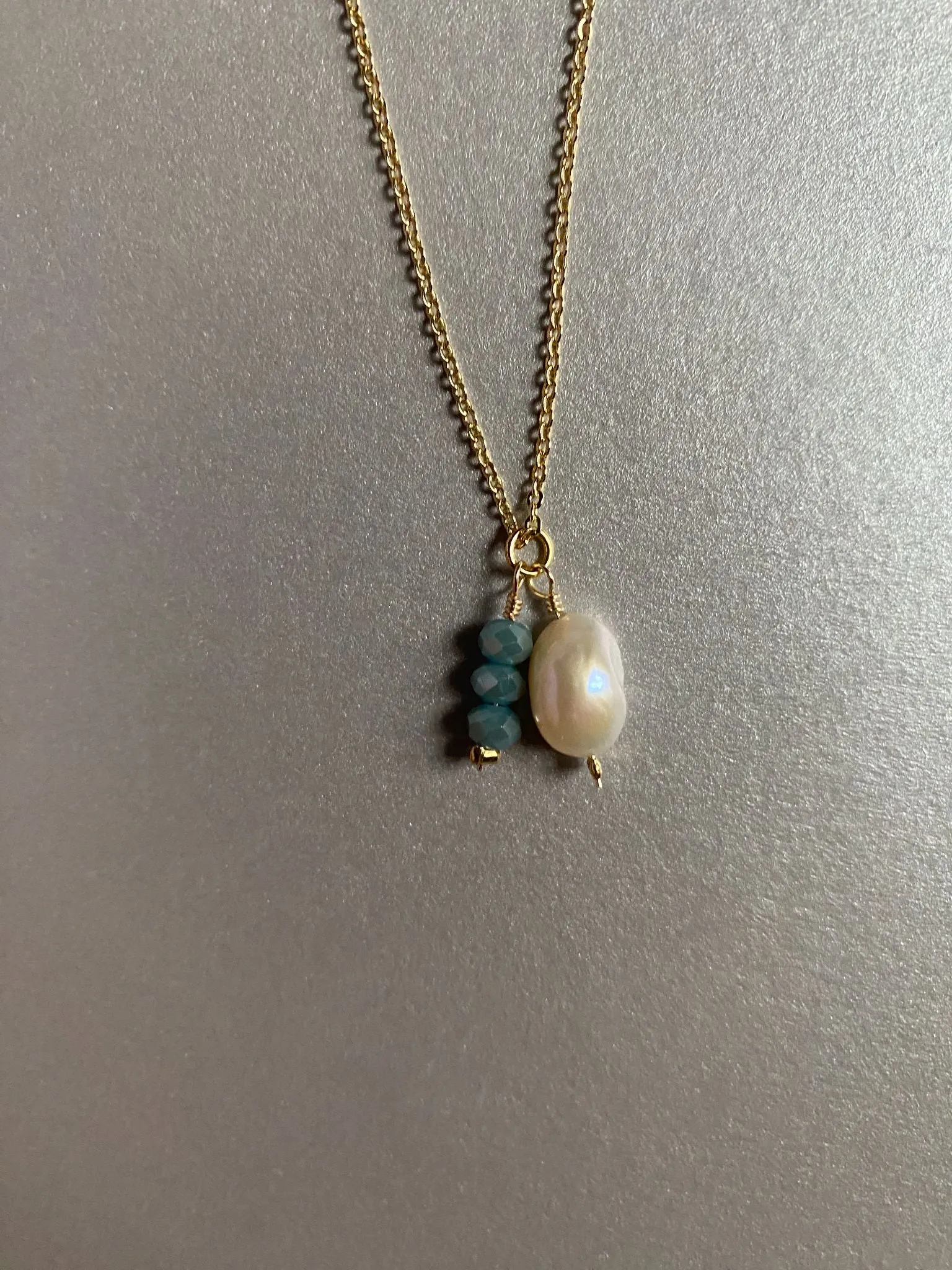 Elegant Dainty Pearl Pendant Chain Necklace