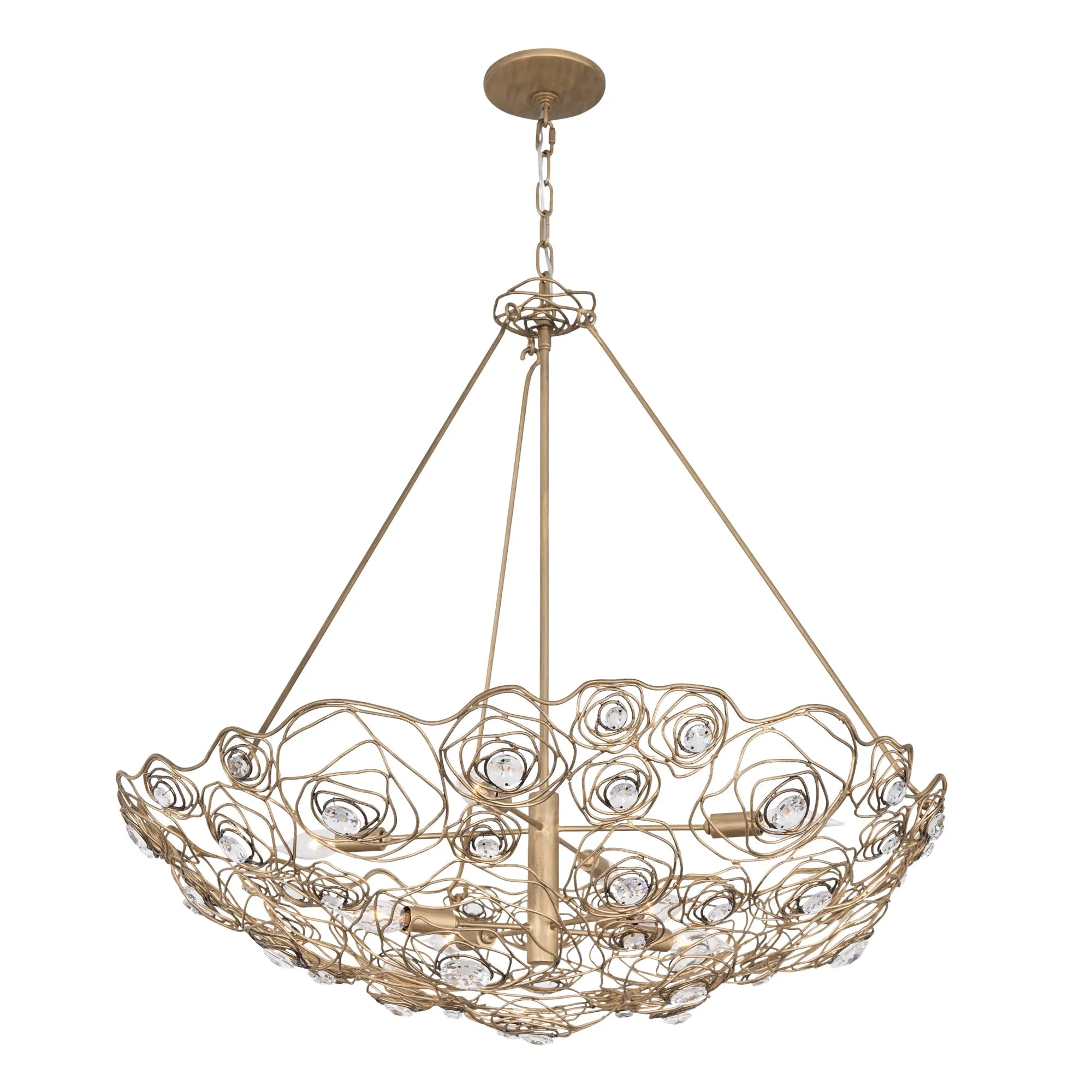 Ethereal Rose 500P08HGOB 8-Light Inverted Pendant Light - Havana Gold Ombre