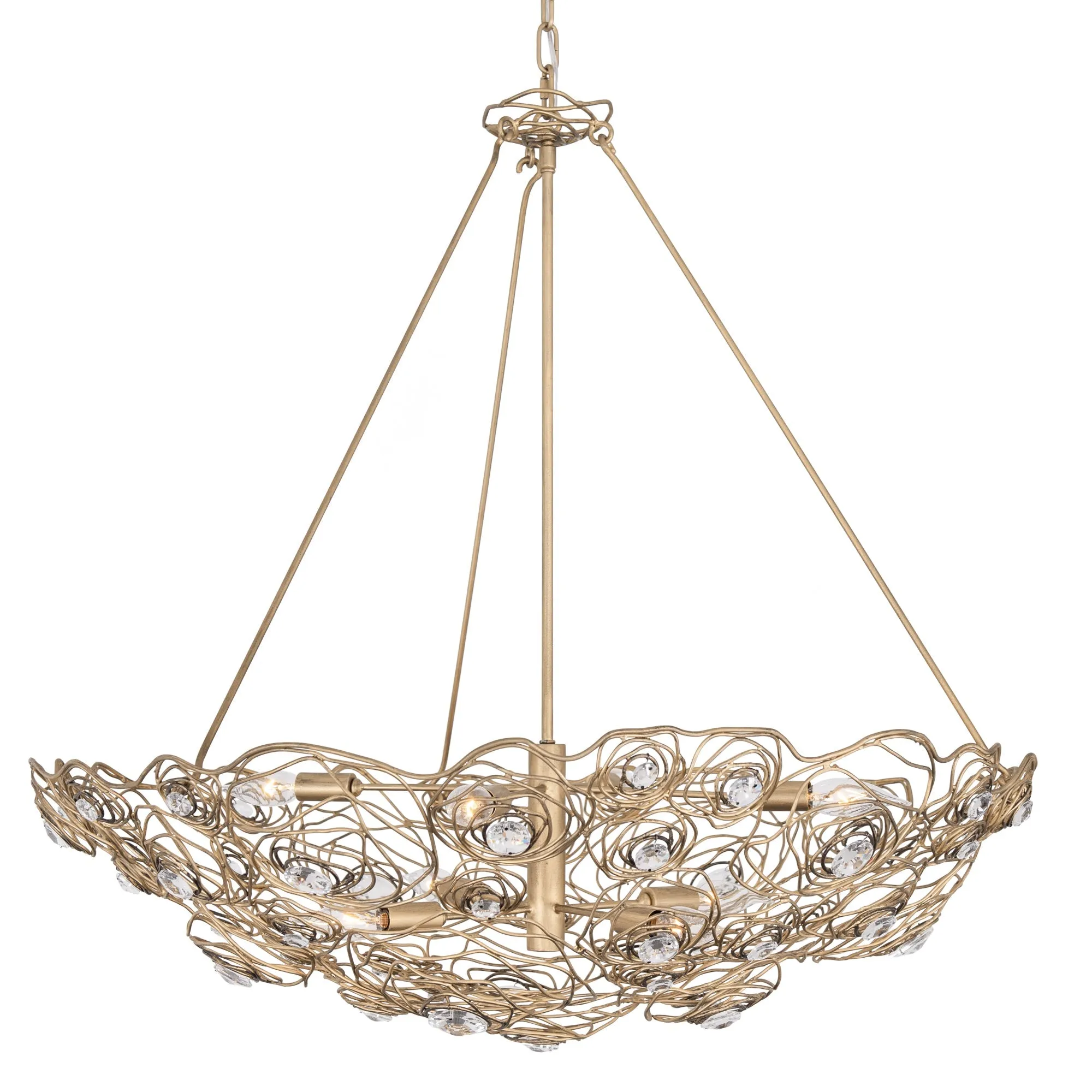 Ethereal Rose 500P08HGOB 8-Light Inverted Pendant Light - Havana Gold Ombre