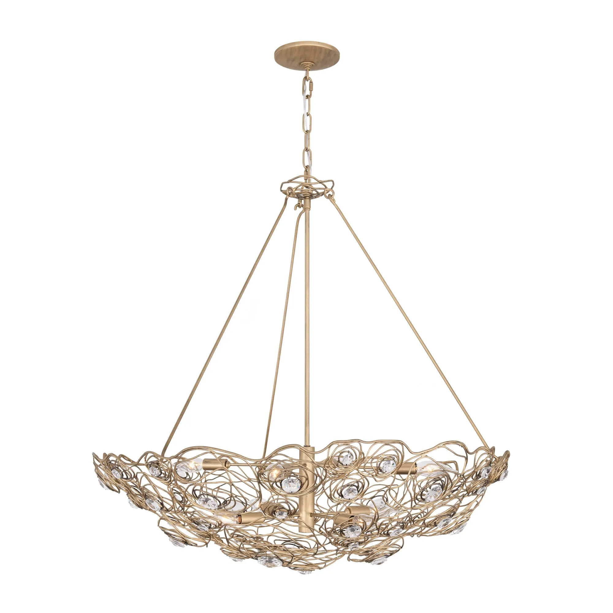 Ethereal Rose 500P08HGOB 8-Light Inverted Pendant Light - Havana Gold Ombre