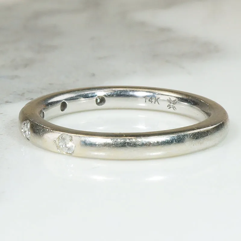 Flush Set White Gold & Diamond Band