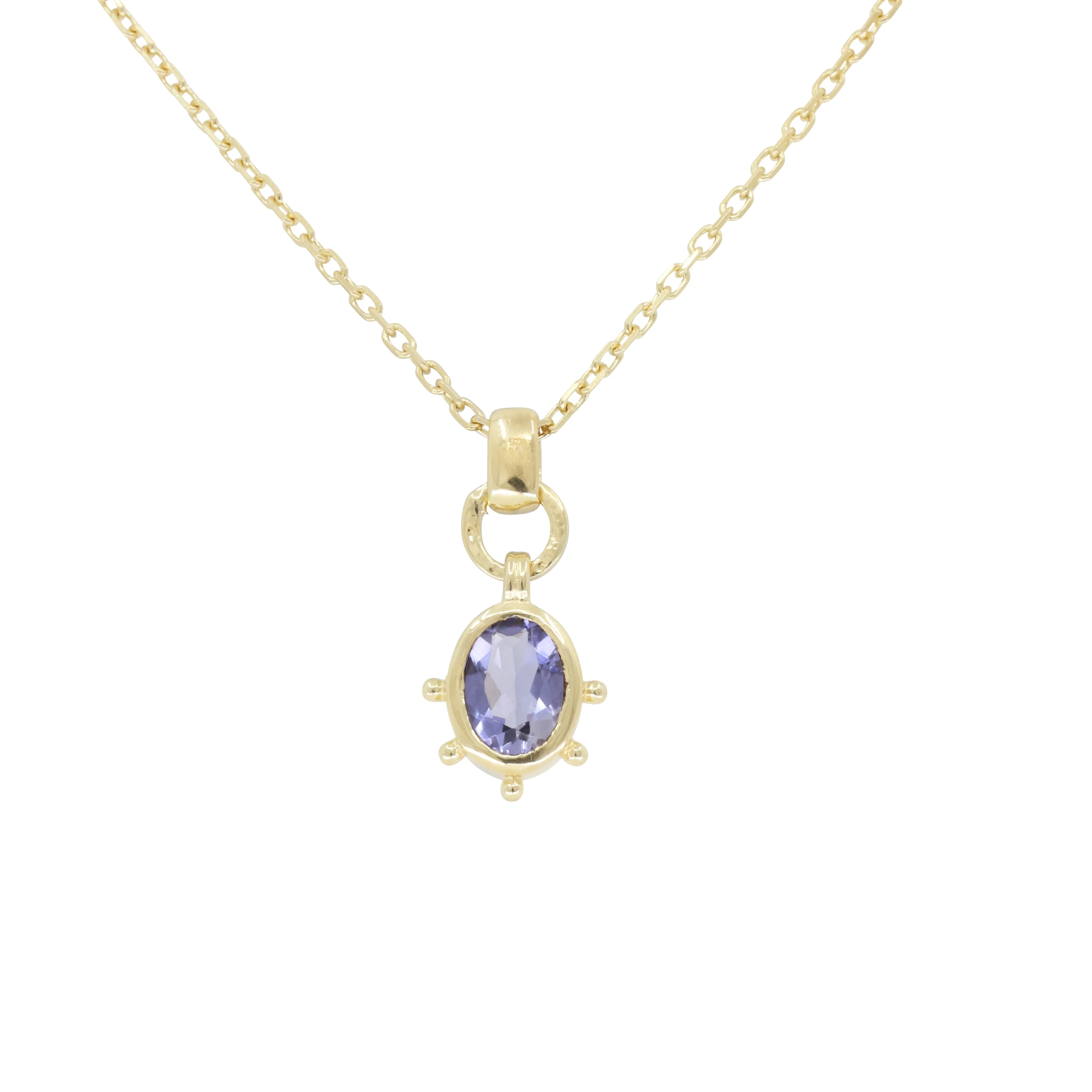 Gia Iolite Gold Necklace