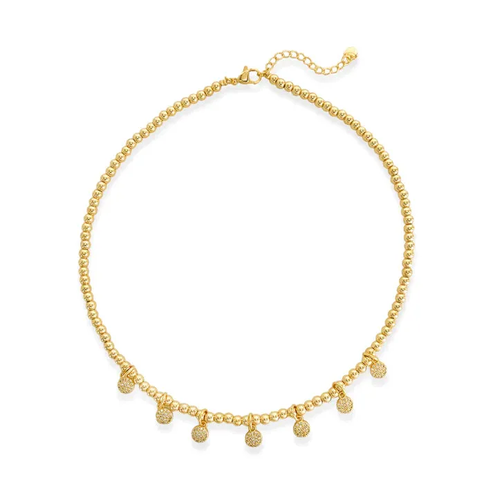 Gold Beaded Chain Necklace