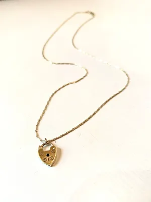 Heart Padlock in Gold