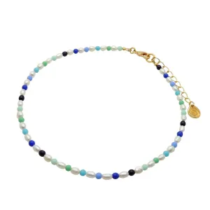 Ibiza Blue Freshwater Pearl Choker