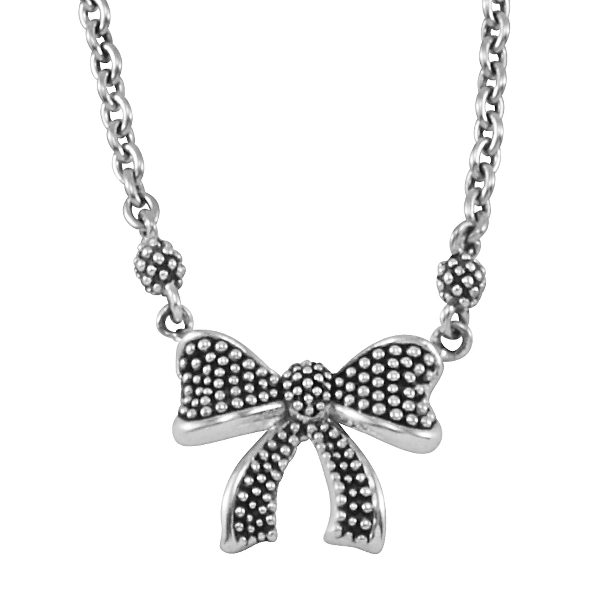 Kinder Childs First Caviar Bow Necklace