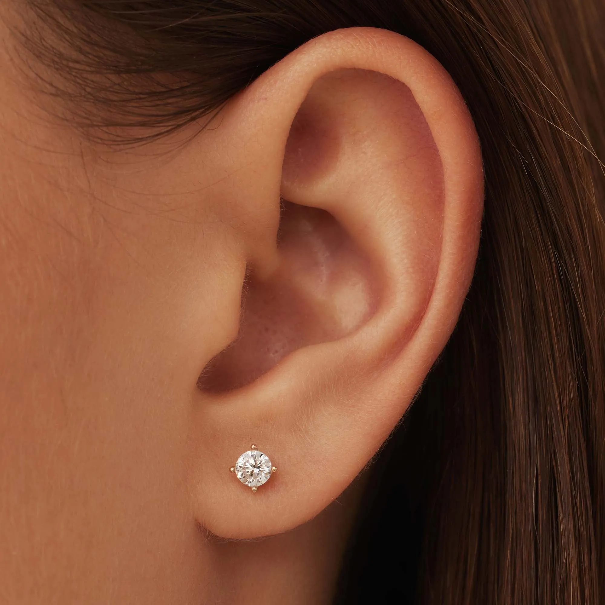 La Concorde Lourdes 14 karat rose gold ear studs with zirconia stone