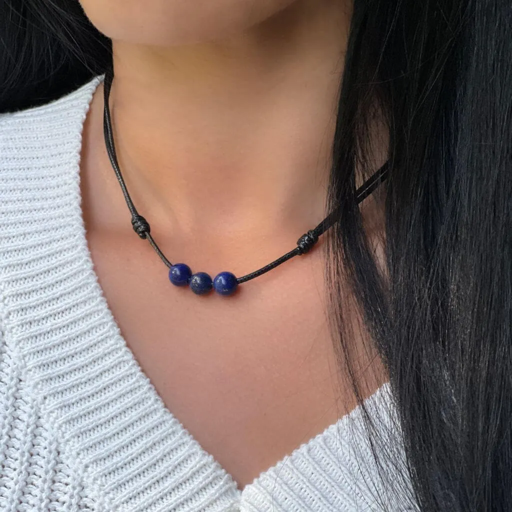 Lapis Lazuli Beaded Choker - Timeless Elegance