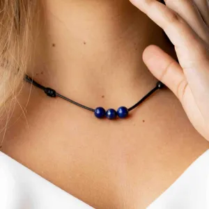 Lapis Lazuli Beaded Choker - Timeless Elegance