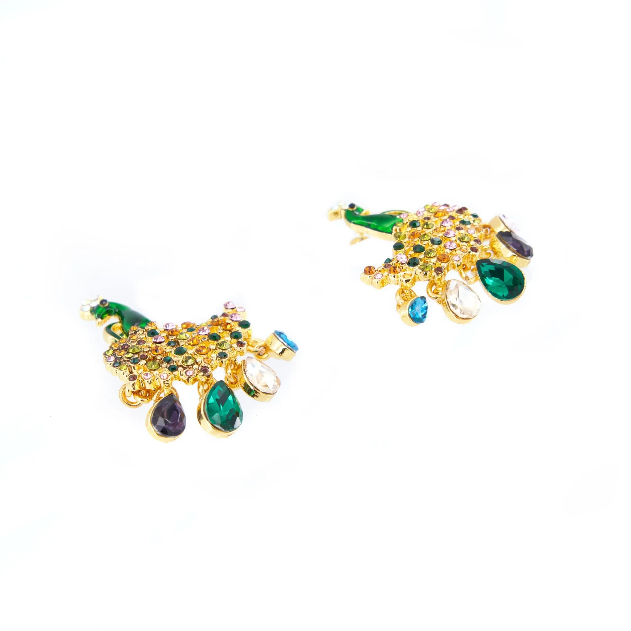 Lola Crystal Dangles - Peacock