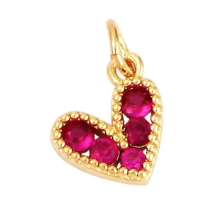 Mini Fuchsia Pink Heart Charm