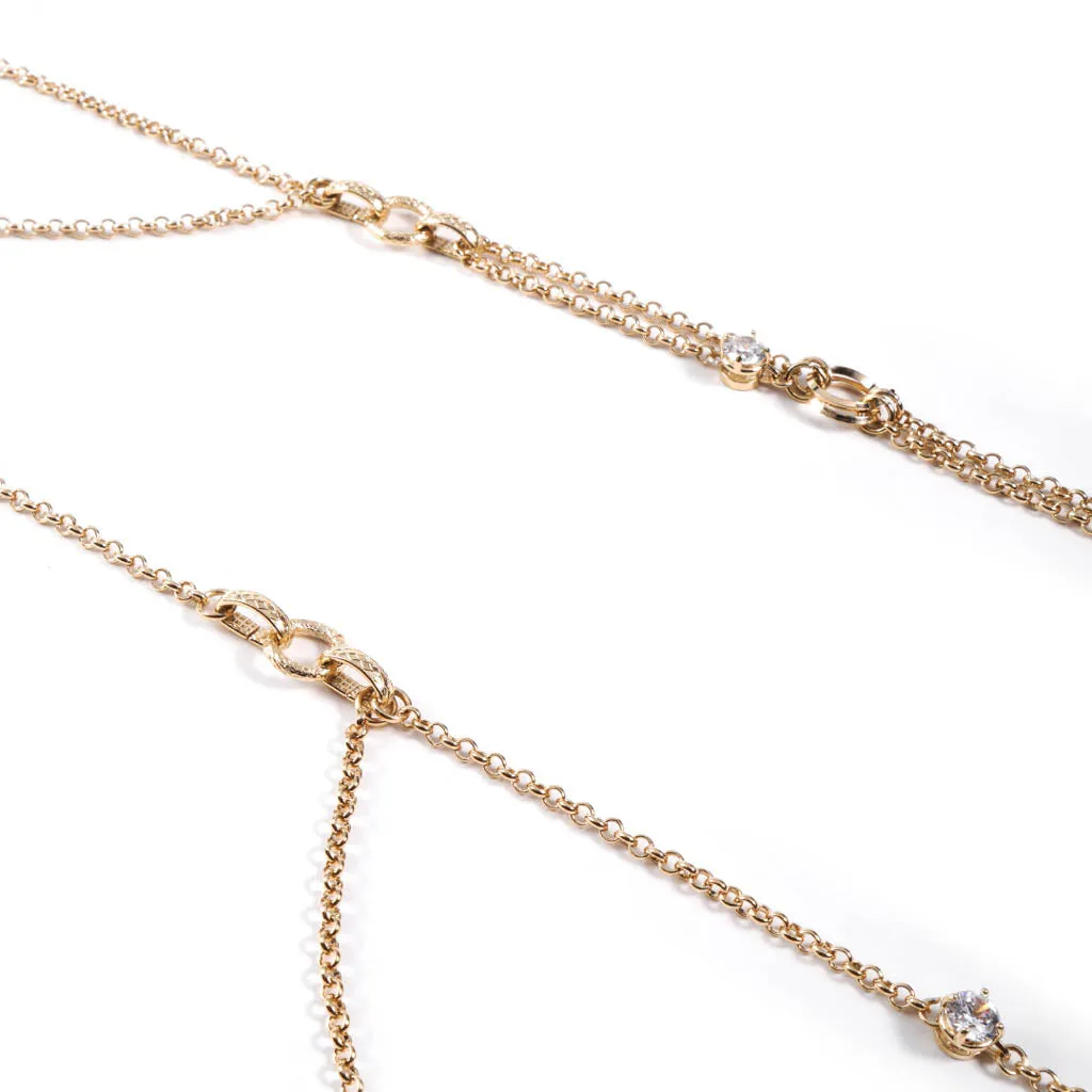 Mini Gems Body Chain [Yellow gold]