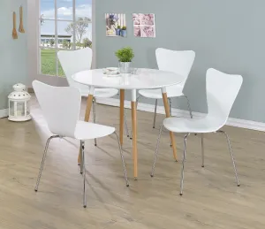 Morton Round Dining Table, Beech Wood Legs, White Top(Table Only)