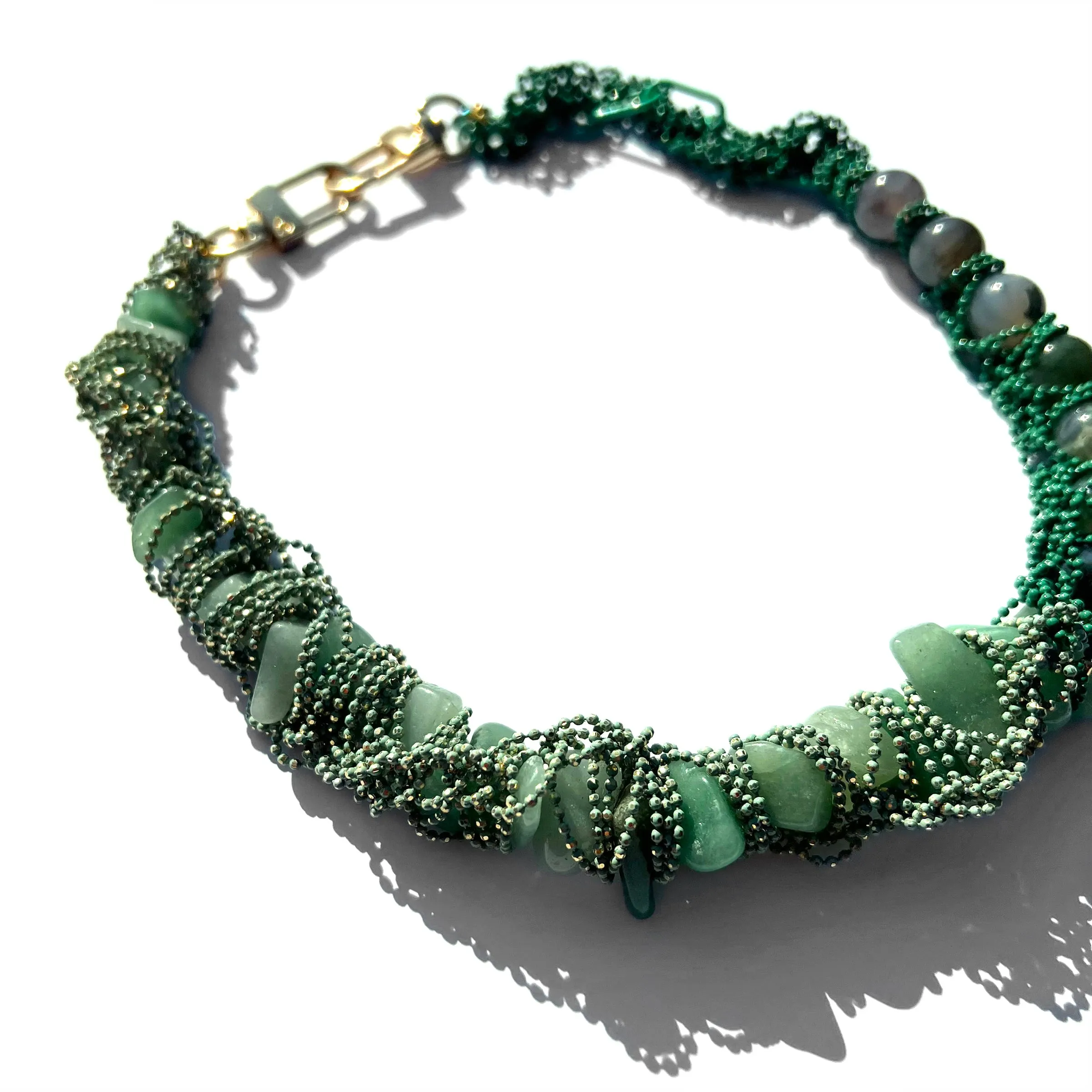 MPR x THE IMAGINARIUM: Rough   Sphere Green Gems Necklace