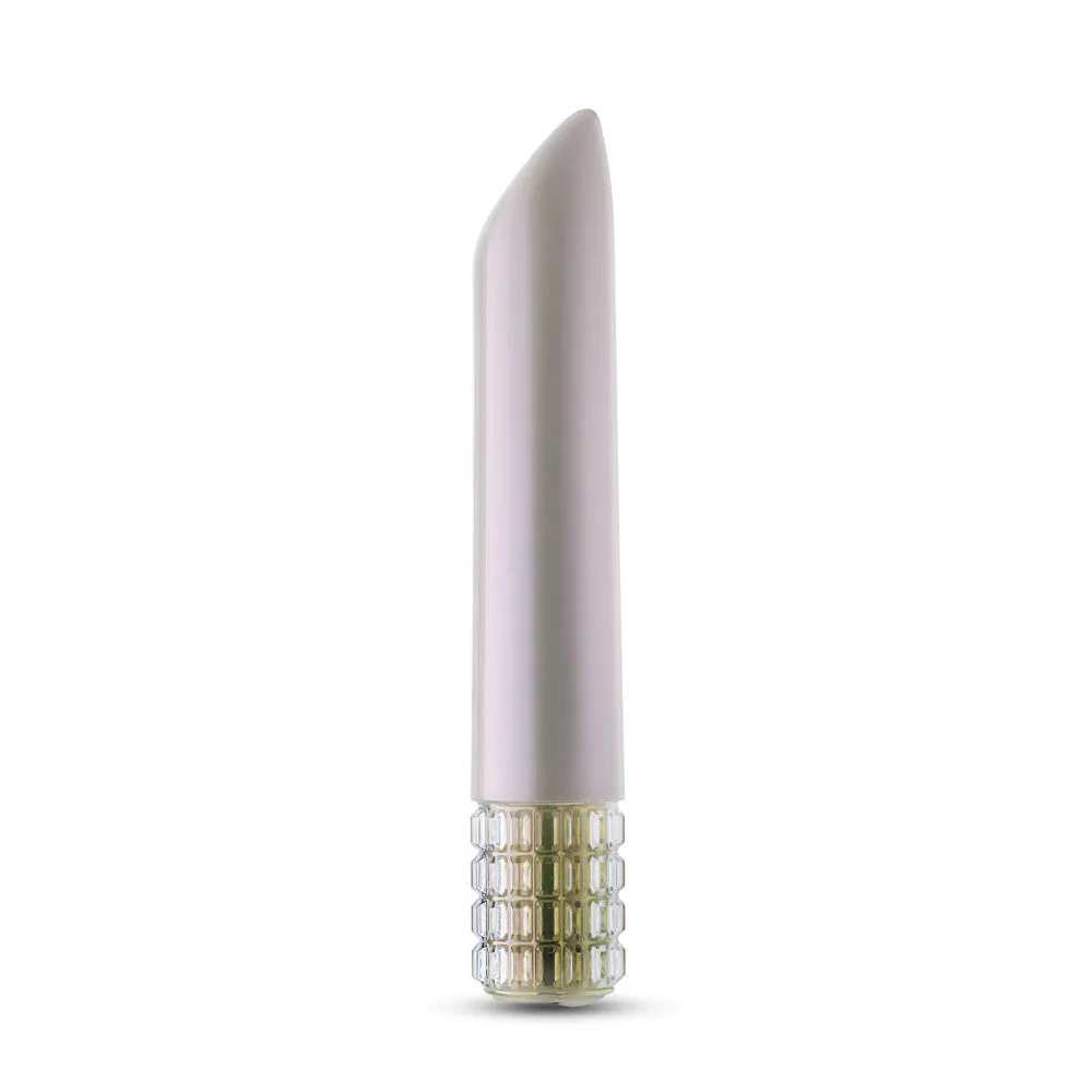 Oh My Gem | Bold 5 Inch Pocket-Sized Power Vibrator With Tapered Tip & Diamond Gem Base – In White