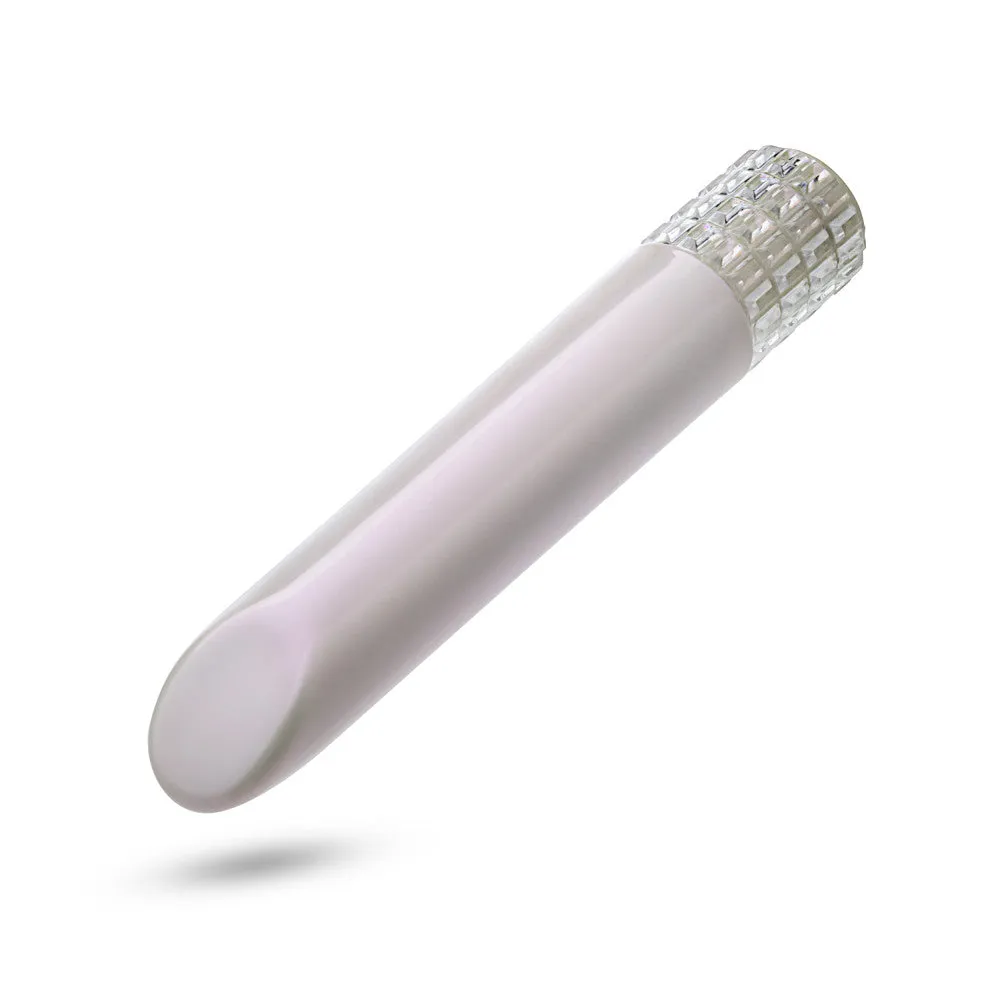 Oh My Gem | Bold 5 Inch Pocket-Sized Power Vibrator With Tapered Tip & Diamond Gem Base – In White