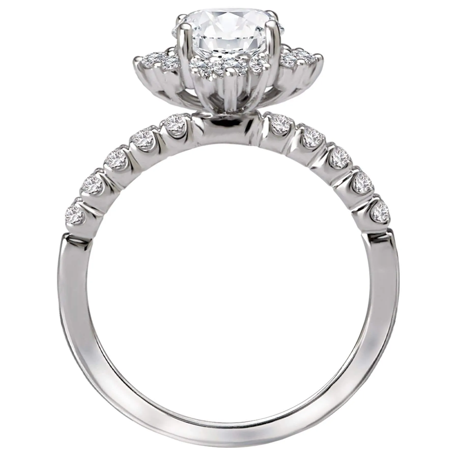 " The Argentina" Halo Semi-Mount Diamond Ring