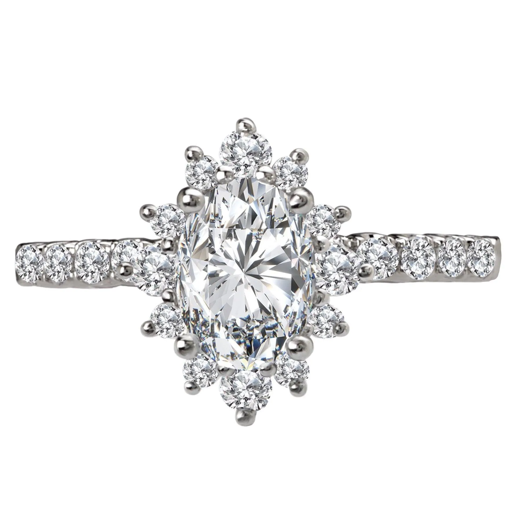 " The Argentina" Halo Semi-Mount Diamond Ring