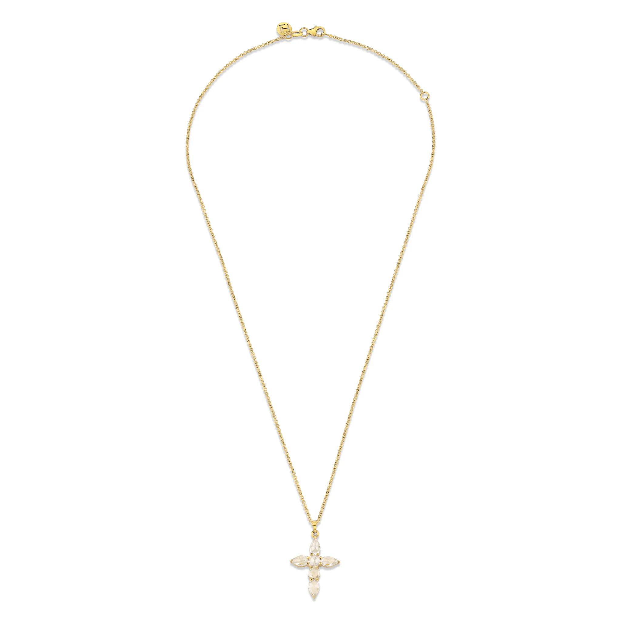 Rose Cut Diamond Faith Pendant Necklace