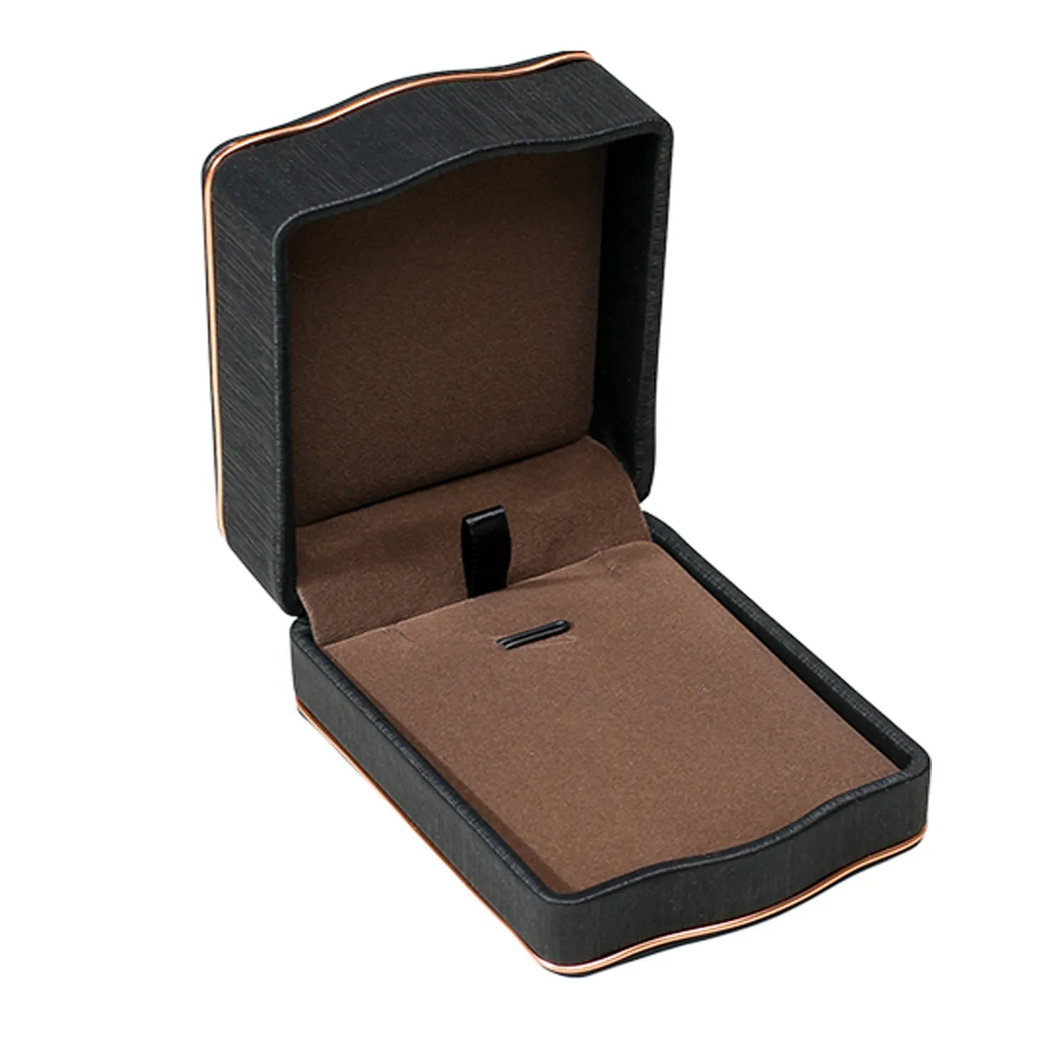 Rose Gold Trim Pendant Box Black