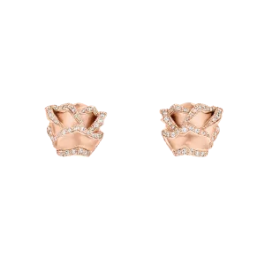 Rose of Hope - Satin Rose Gold Diamond Earrings