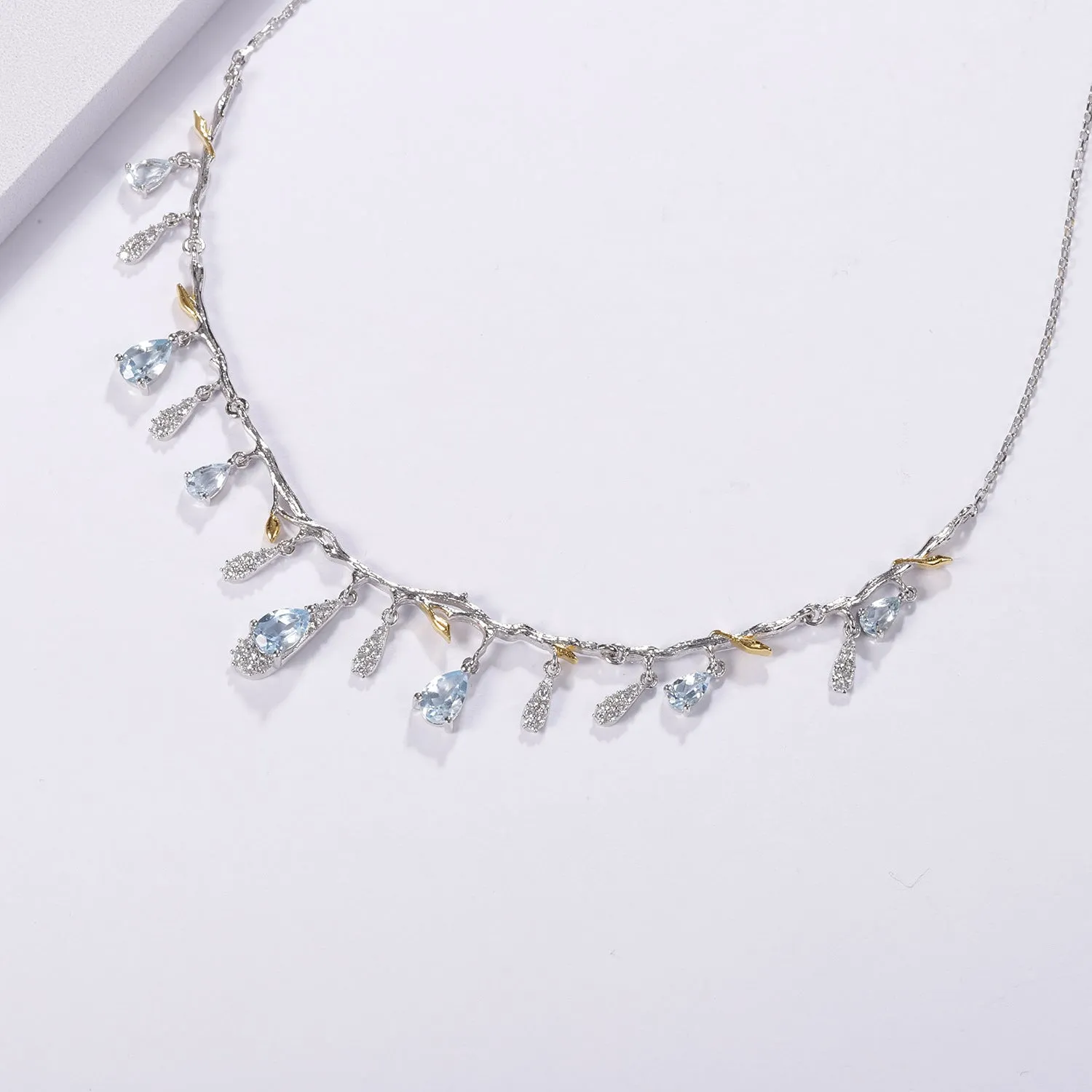 S925 Silver Natural Topaz Necklace