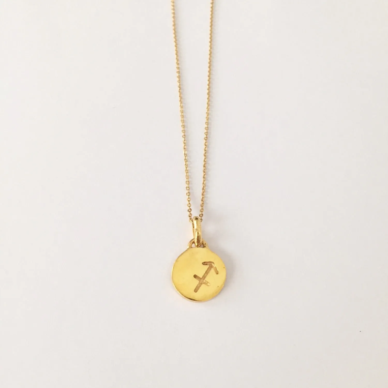 Sagittarius Necklace, Solid Gold