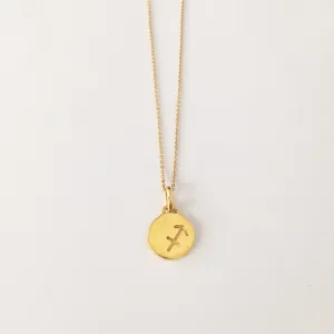 Sagittarius Necklace, Solid Gold