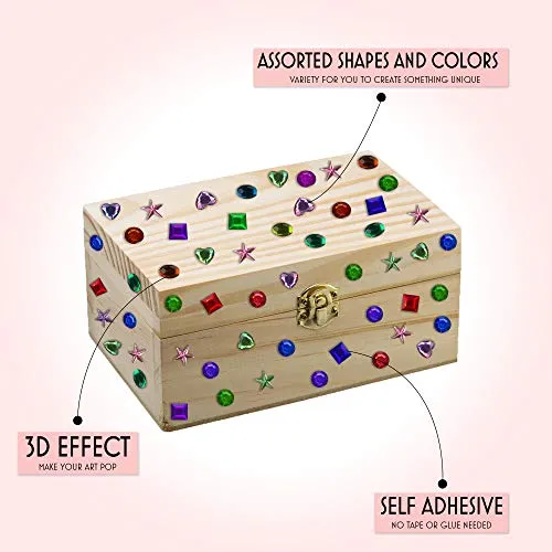 Self-Adhesive Jewels Multi-Color Assorted Gems - Rhinestones, Hearts, Diamonds, Stars