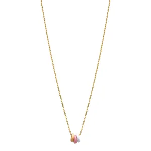 Sherbert Enamel Trio Ring Pendant Necklace gold