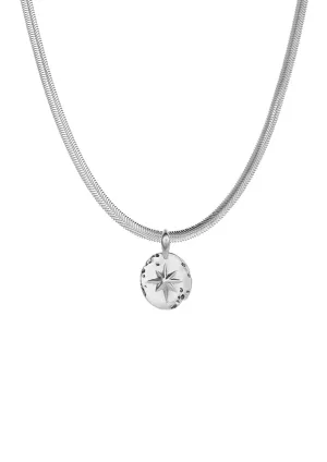 Star Signet Snake Necklace Silver