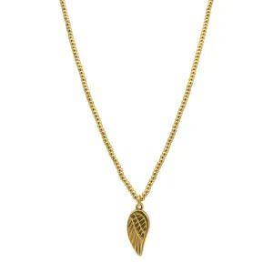 Tarnish Resistant 14k Gold Plated Beaded Necklace with Wing Charm